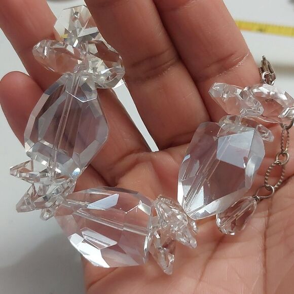 Vintage Icy Glass Chunky Bead Statement Bracelet - Picture 5 of 6